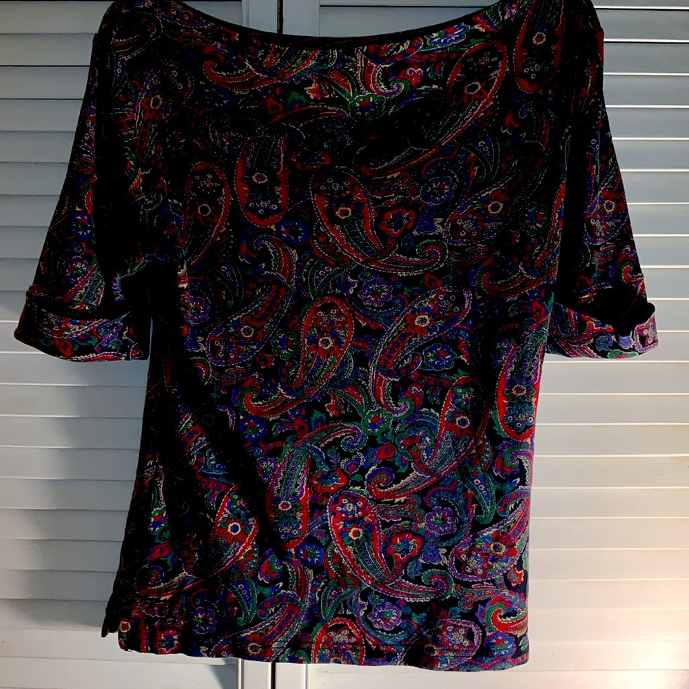 Ralph Lauren paisley colorful top medium - Picture 4 of 9